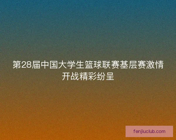 第28届中国大学生篮球联赛基层赛激情开战精彩纷呈